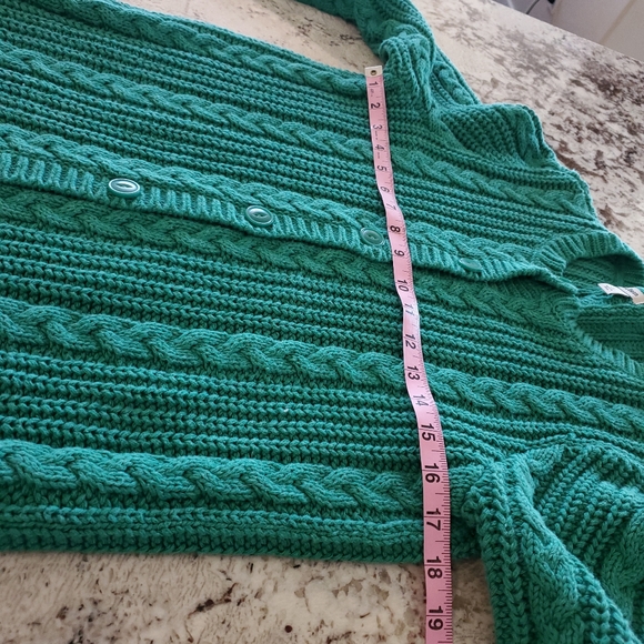 LL Bean Cotton Cable Knit Button Front Cardigan - Picture 8 of 13